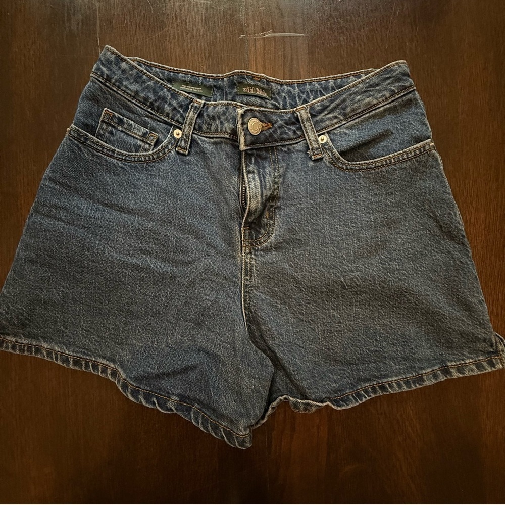 Wild Fable Blue Denim High Waisted Women's Shorts 3 inch inseam